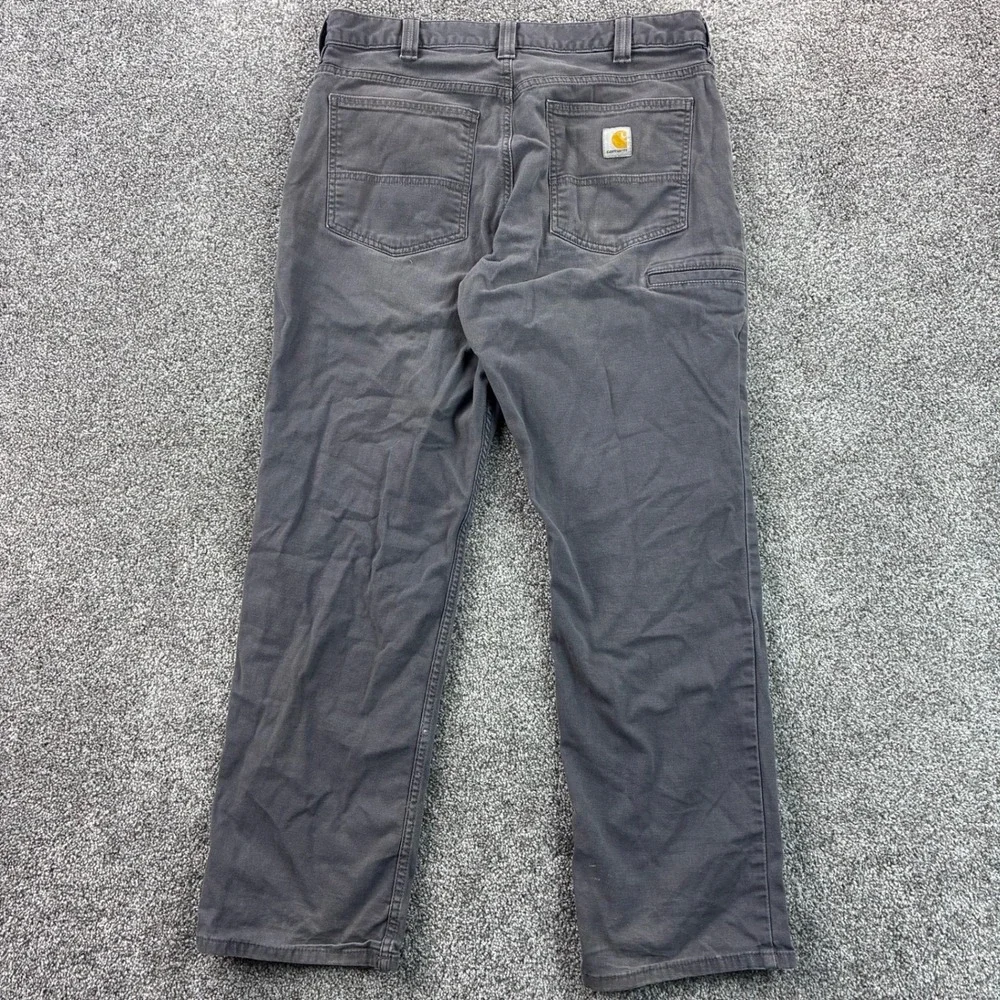 Vintage Y2K Carhartt Carpenter Pants Mens 34x32 Gray Canvas Utility Workwear